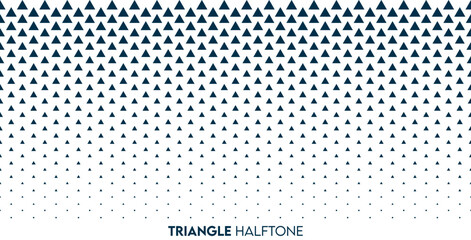Triangle halftone geometric pattern. Vintage retro pattern. Minimal style dynamic technology wallpaper