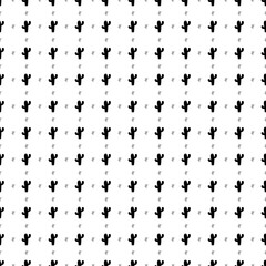 Fototapeta na wymiar Square seamless background pattern from black cactus symbols are different sizes and opacity. The pattern is evenly filled. Vector illustration on white background