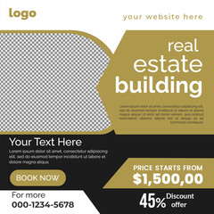 Real estate social media post bundle design, Modern Real Estate social media post Template, Real estate social media post web banner template design