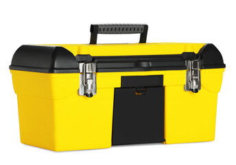 Plastic box for tools isolated on white