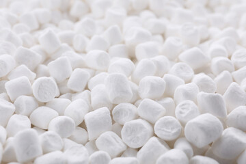 Many delicious sweet marshmallows as background, closeup