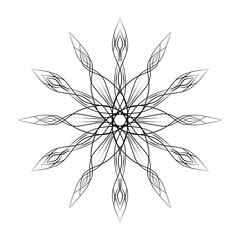 マンダラ的フラワー線画