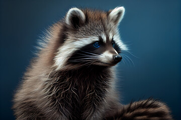 Fototapeta premium Raccoon with sky blue fur.