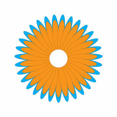 Sunflower Blossom Petal Chrysanthemum Orange Simple orange daisy, flower icon, symbol