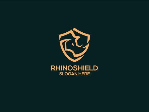 Rhino shield logo design vector 