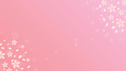 淡い桜の幻想背景フレームイラスト