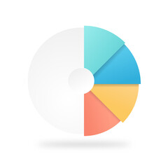 infographic with different color steps on blank circle diagram for business progress presentation and information graphic design element 