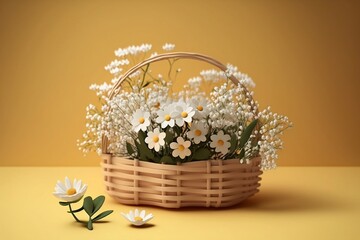 Bouquet of Snowdrops in Basket.