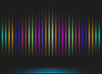 Colored neon lights on a dark background. Background, copy space.