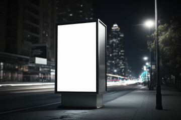 Vertical Blank Billboard on the Side of the Road - Generative AI