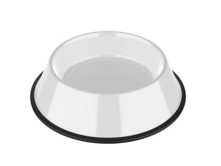 Blank pet feeder bowl template, 3d render illustration.