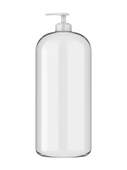 Blank pump cosmetic container mockup, 3d render illustration.