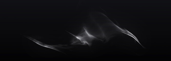 Digital technology background. Dynamic wave of glowing points. Futuristic background for presentation design. 3d Widescreen