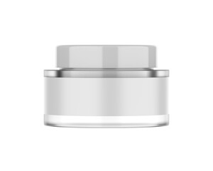 Blank cosmetic cream and gel jar for branding and mockup, 3d render illustration. 