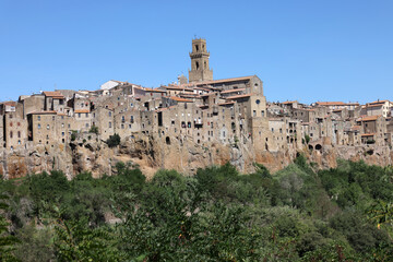 Fototapeta premium Pitigliano - the picturesque medieval town founded in Etruscan time on the tuff hill in Tuscany, Italy.