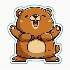 Fototapeta premium wildlife wonder a cartoon bear character for zoo designs generative ai technology