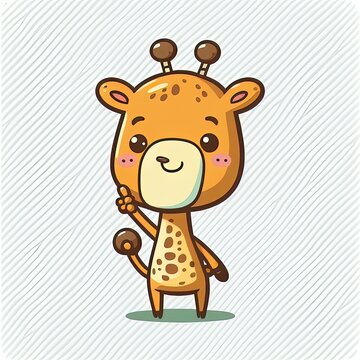tall and majestic giraffe mascot sticker with generative ai