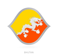 Bhutan national team flag in style for international basketball competitions.