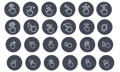  Touch screen gesture vector icons