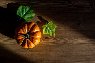 Pumpkin on wooden background 