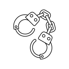 Handcuffs vector icon. police illustration sign. criminal symbol or logo.