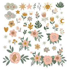 Beautiful flowers on a white background