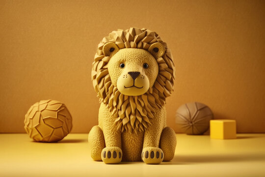 Cute 3d Lion Toy Photography