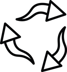 recycle icon. Thin line recycle, ecology icon from ecology collection. Outline vector isolated on white background. Editable recycle symbol can be used web and mobile