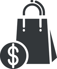 shopping bags icon.filled shopping bags icon from business collection. flat glyph vector isolated on white background. Editable shopping bags symbol can be used web and mobile