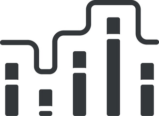 graphic progression icon.filled graphic progression icon from business collection. flat glyph vector isolated on white background. Editable graphic progression symbol can be used web and mobile