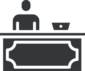 director desk icon.filled director desk icon from business collection. flat glyph vector isolated on white background. Editable director desk symbol can be used web and mobile