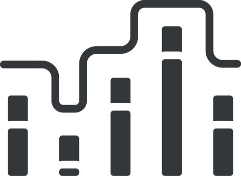 graphic progression icon.filled graphic progression icon from business collection. flat glyph vector isolated on white background. Editable graphic progression symbol can be used web and mobile