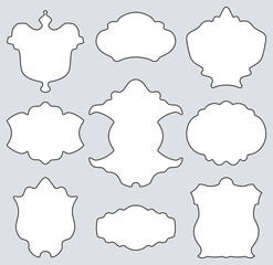 Vintage badge set, frame border for bottles, lable design template  isolated on light background. Elegant and simple sticker. Vector