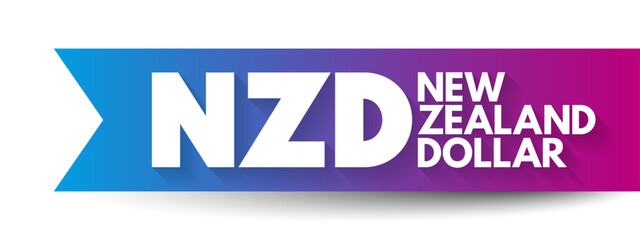 NZD - New Zealand Dollar acronym, concept background