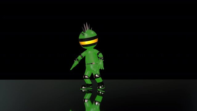 Green Punk Bubble Dancer Animation
