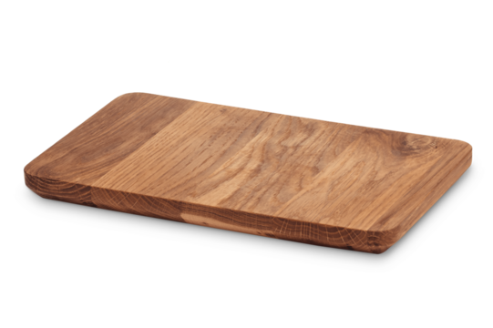oak serving tray isolated on white background