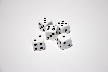 5 dice with two, three, five, 1 and six as the outcome