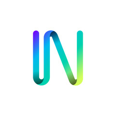 Obraz premium Ribbon font alphabet, English uppercase 3d letter N, vector illustration 10EPS