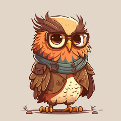Vector owl character for t-shirt design