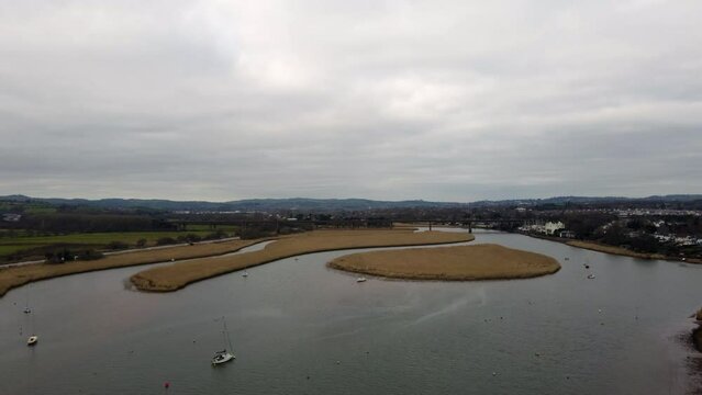 Topsham near Exeter devon England uk aerial drone 