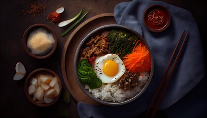 bibimbap korean food. Generative AI