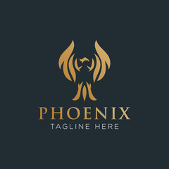 Phoenix logo design template. Vector Illustration