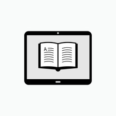 Study Online Icon. Long Distance Learning Symbol  - Vector.   