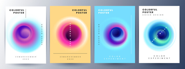 Сolorful vibrant posters. Gradient cover design