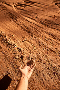 Dusty red dirt from a riverbed in Broken Hill, NSW
