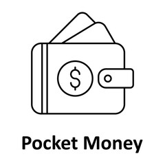 Pocket money vector icon easily modify

