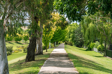 Beautiful green landscapes along Apsley river in Walcha, NSW, Australia