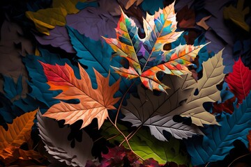 lots of colorful leaf minimalist background, great for wallpaper and postcard