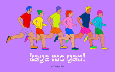 Kaya mo yan! (You've got this!) - Banner of a group of people running