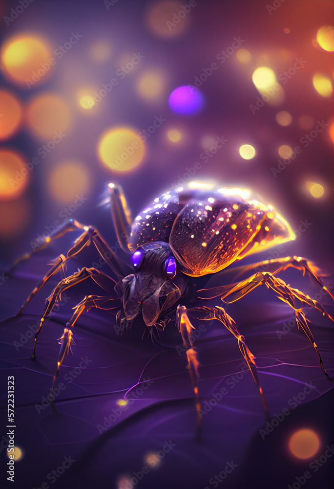Aufkleber Beautiful abstract bug on a bright bokeh background. 